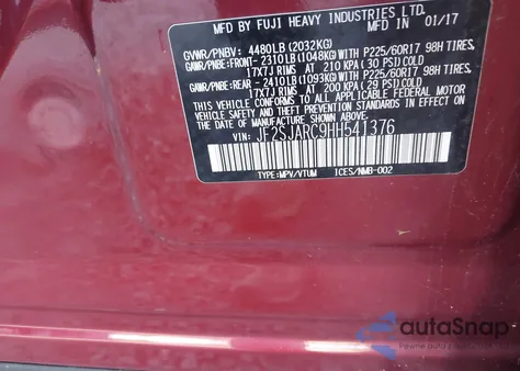 2017 Subaru Forester 2.5I Limited from USA, damaged, VIN JF2SJARC9HH541376